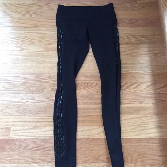 lululemon athletica Pants - lululemon athletica Black Leggings with Side Laser-Cut Panels